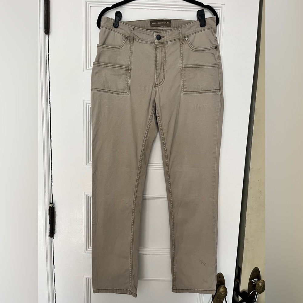 Bit and Bridle Pants Straight Khaki Beige Riding Equestrian Stretch - Size 12